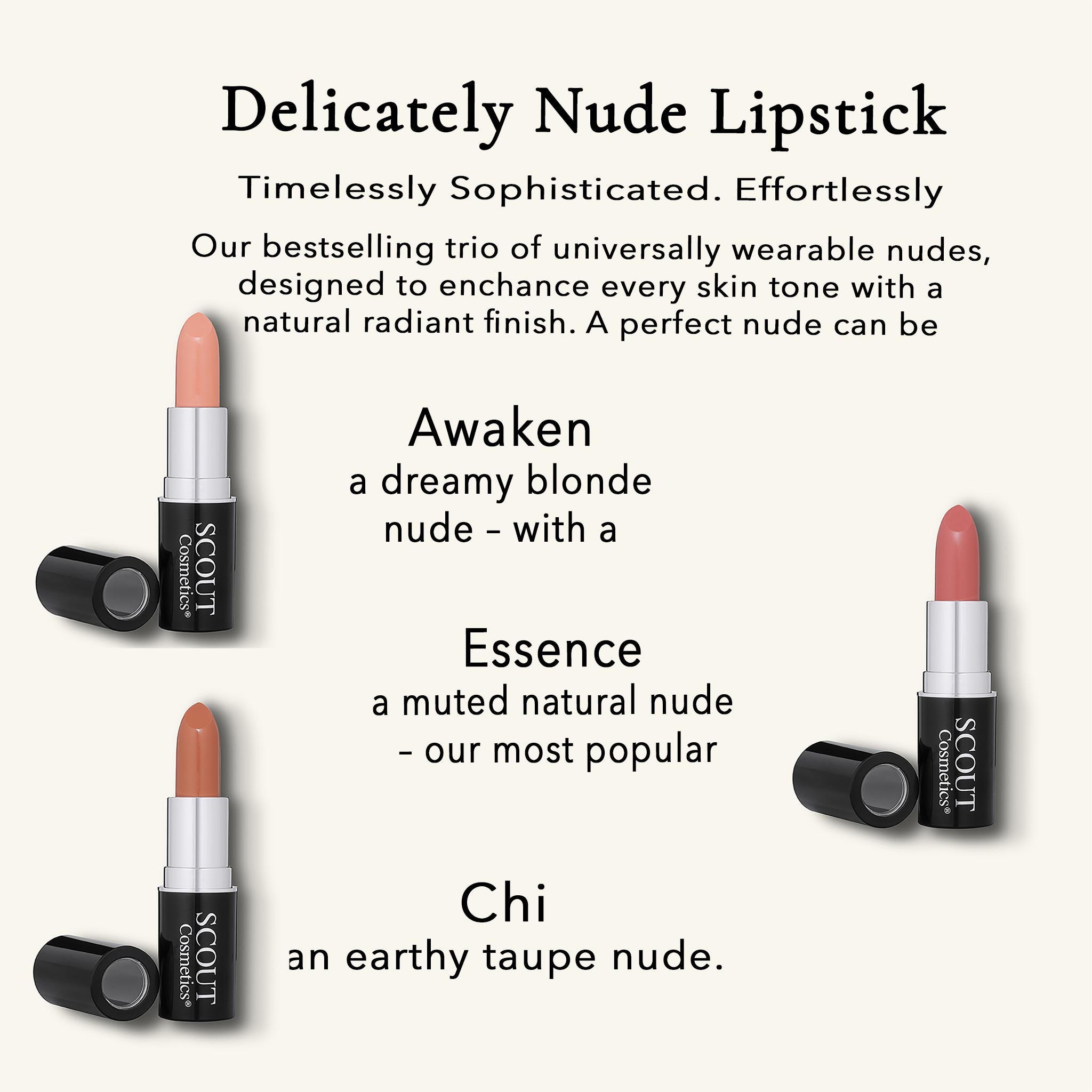 Delicately Nude Lipstick Trio