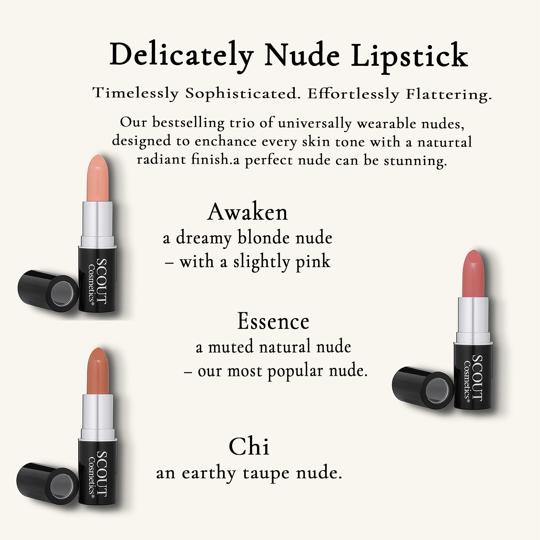 Delicately Nude Lipstick Trio