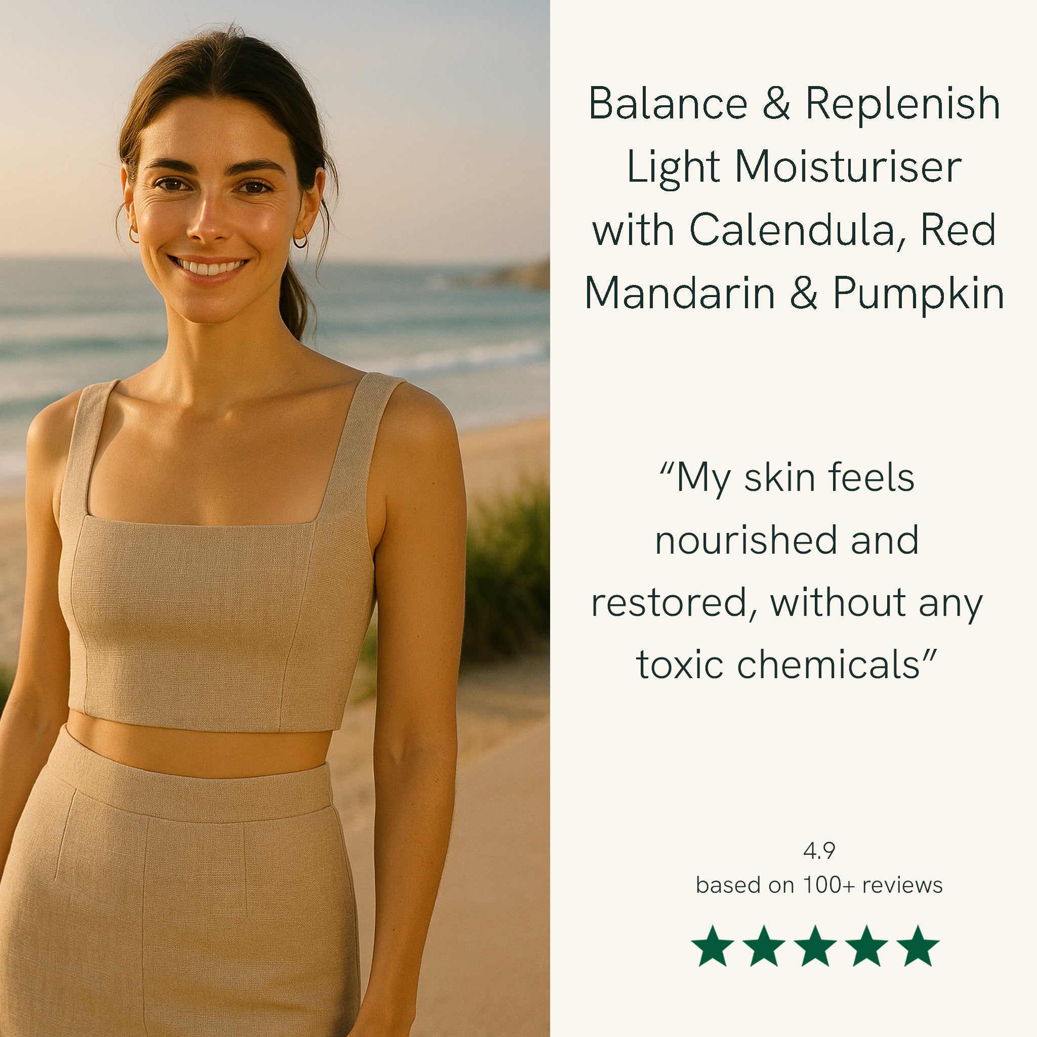 Balance & Replenish Light Moisturiser with Calendula, Red Mandarin & Pumpkin