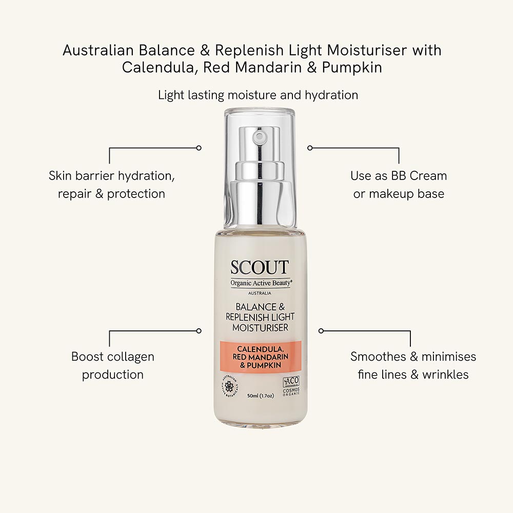 Balance & Replenish Light Moisturiser with Calendula, Red Mandarin & Pumpkin