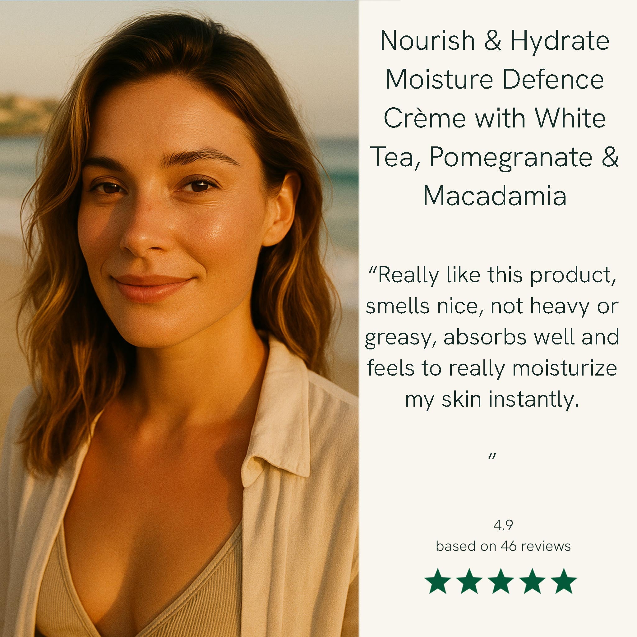 Nourish & Hydrate Moisture Defence Crème with White Tea, Pomegranate & Macadamia