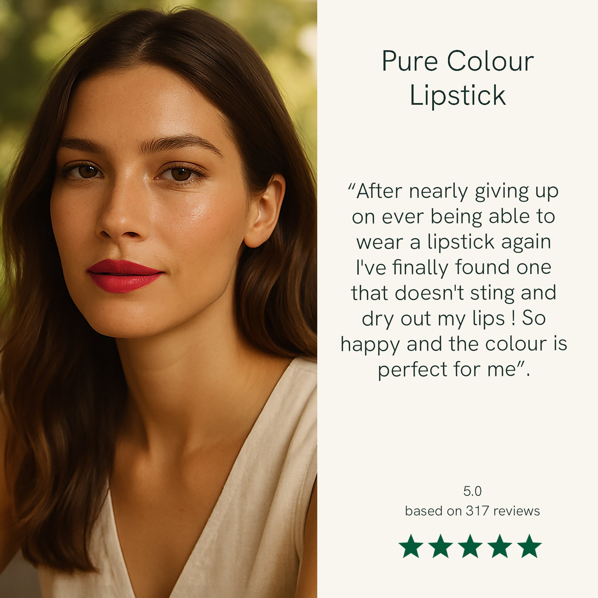 Pure Colour Lipstick with Camellia, Jojoba, Damask Rose & Shea Butter