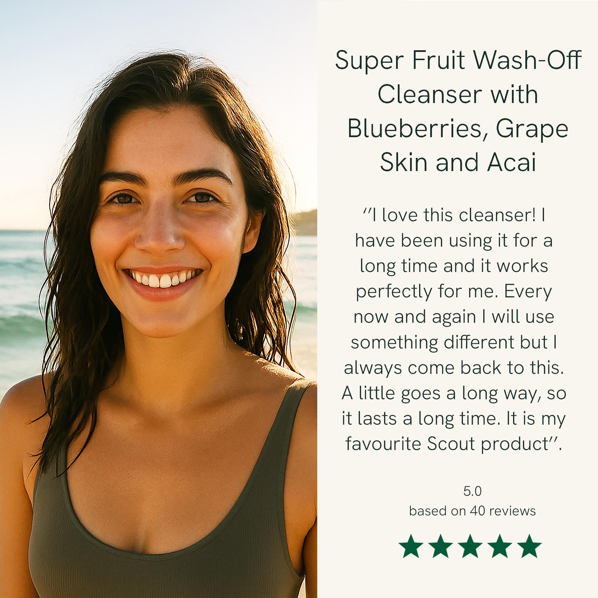 Super Fruit Exfoliating Wash-Off Cleanser with Blueberries, Grape Skin & Acai