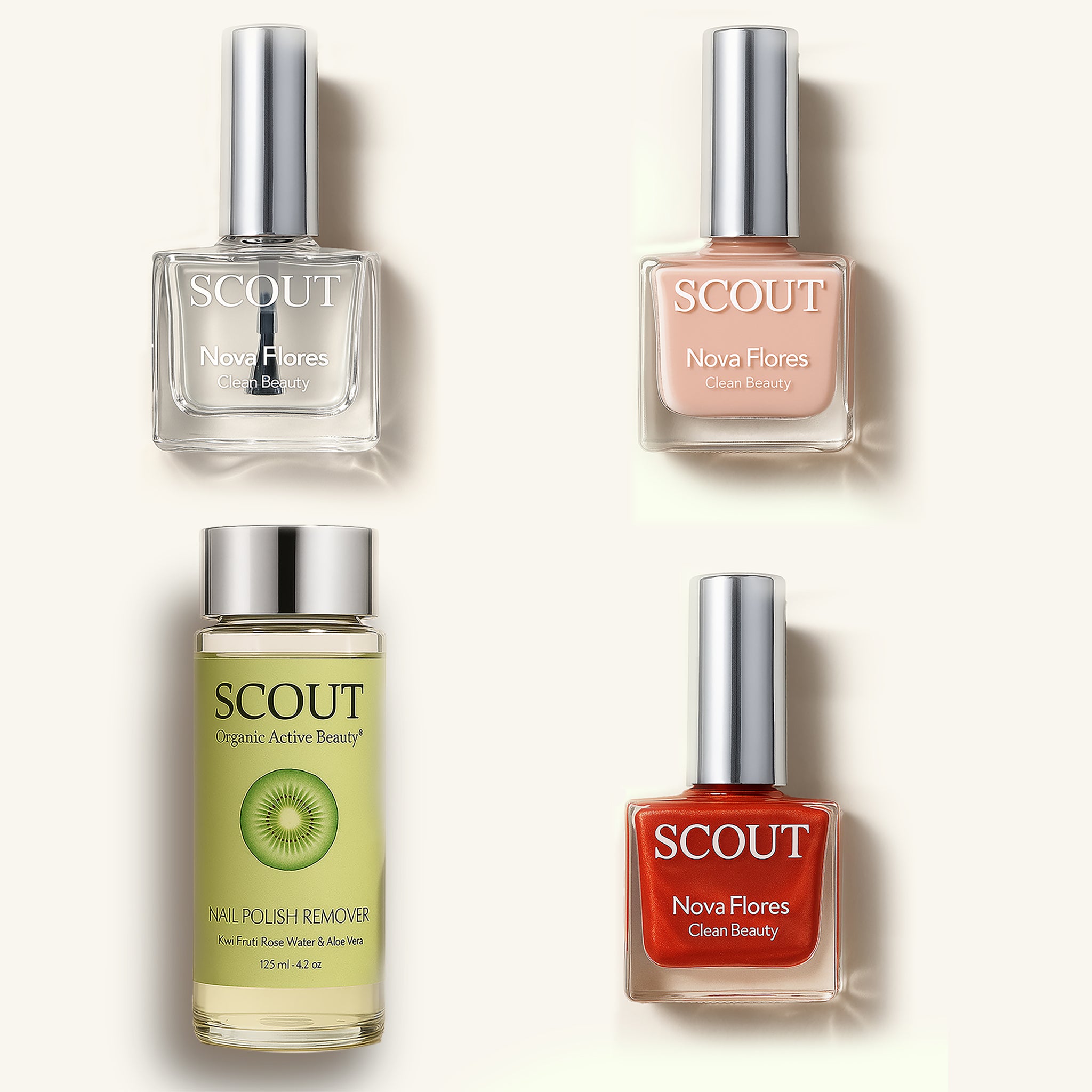 breathable nail polish kit with two shades, Nail Polish Remover and clear base & top coat
