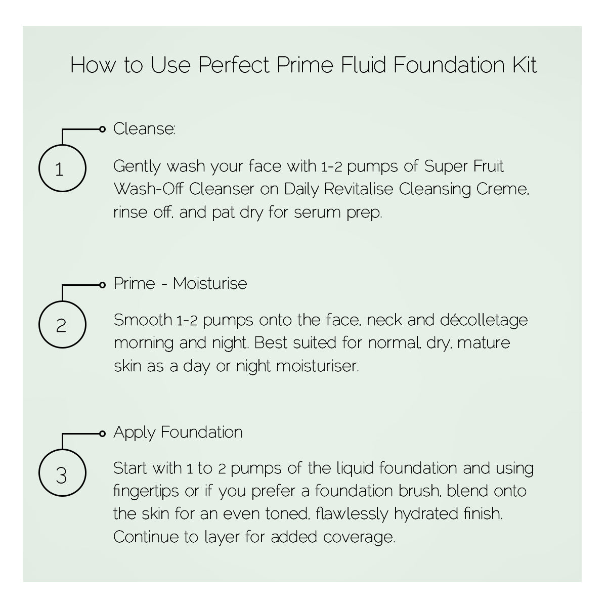 Perfect Prime Fluid Foundation Kit for Normal, Combination, Sensitive and Oily Skin
