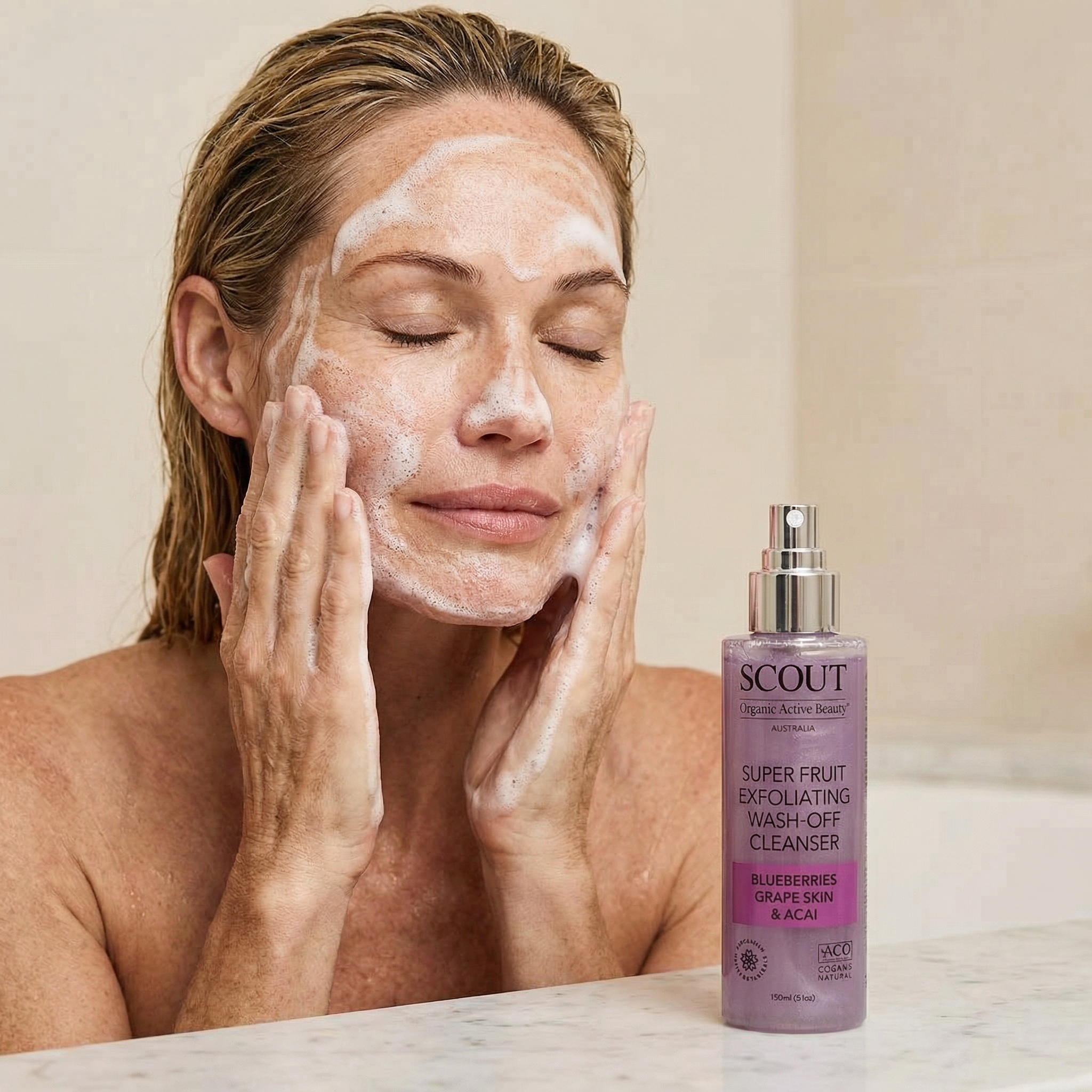 Super Fruit Exfoliating Wash-Off Cleanser with Blueberries, Grape Skin & Acai