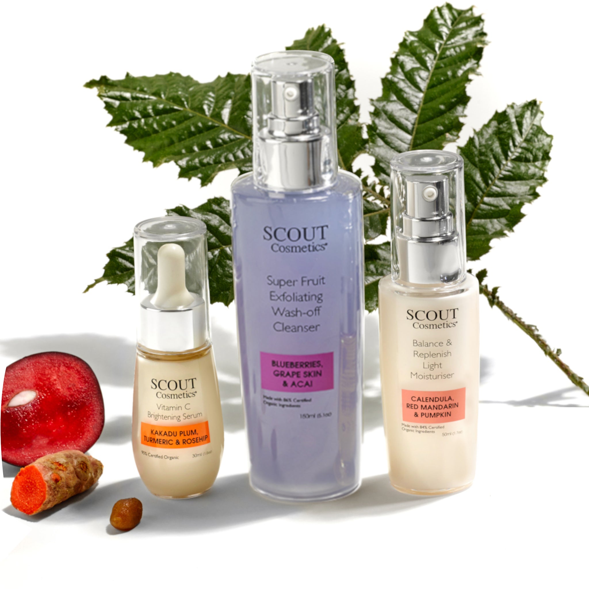Skincare Sets with Vitamin C Serum, Moisturiser & Cleanser SCOUT Organic Active Beauty