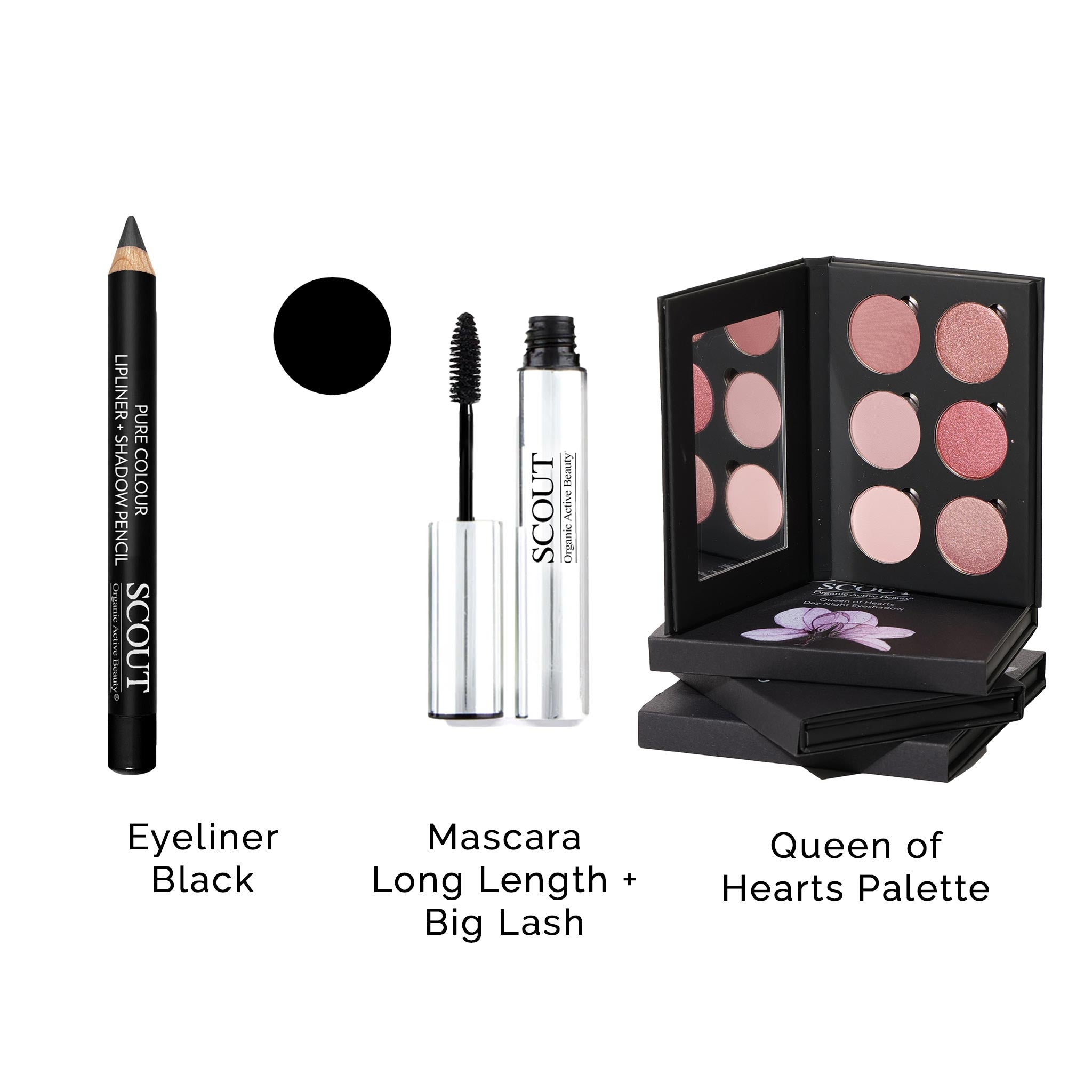 Mascara, Eyeliner & Eye Shadow Pallet Kit