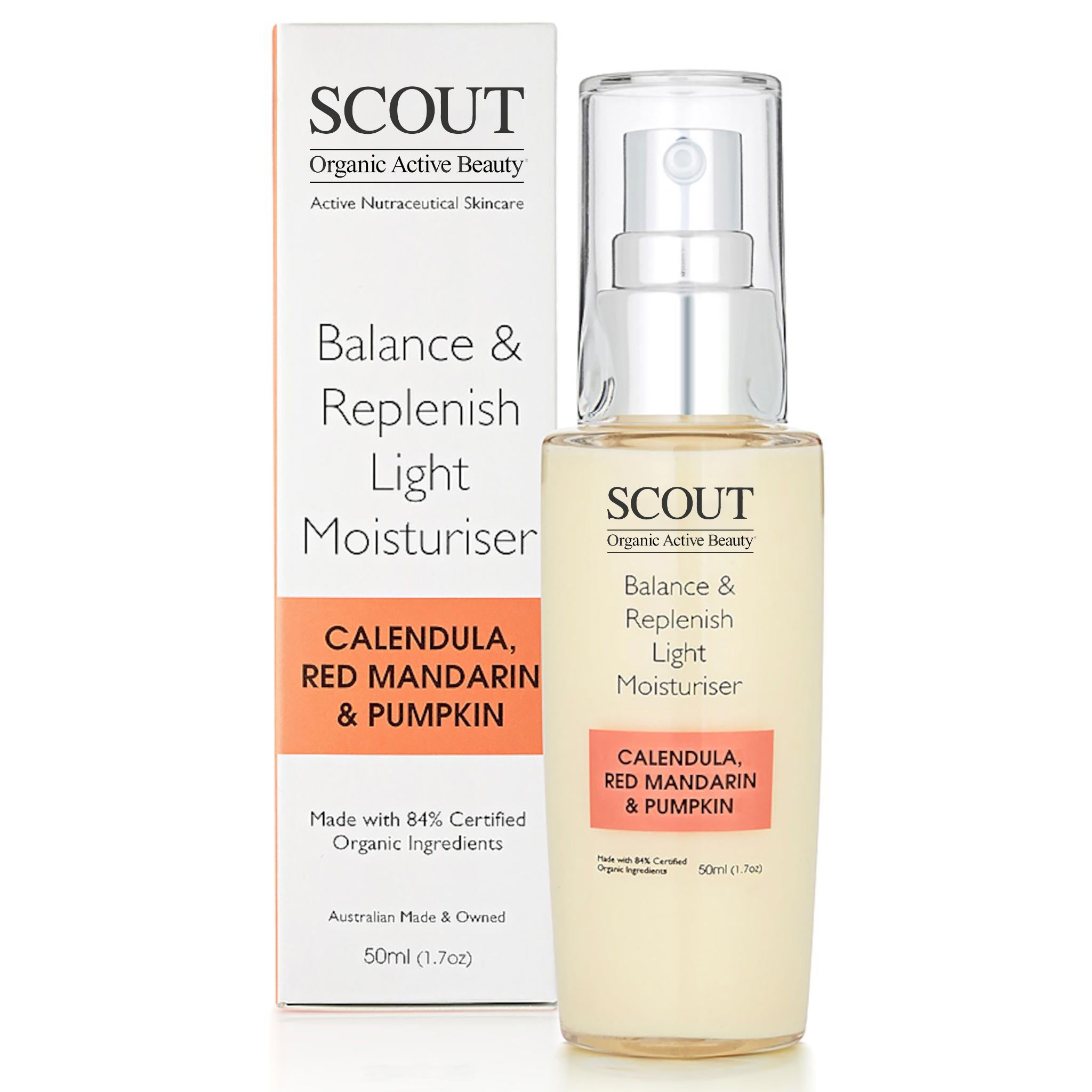 Balance & Replenish Light Moisturiser with Calendula, Red Mandarin & Pumpkin