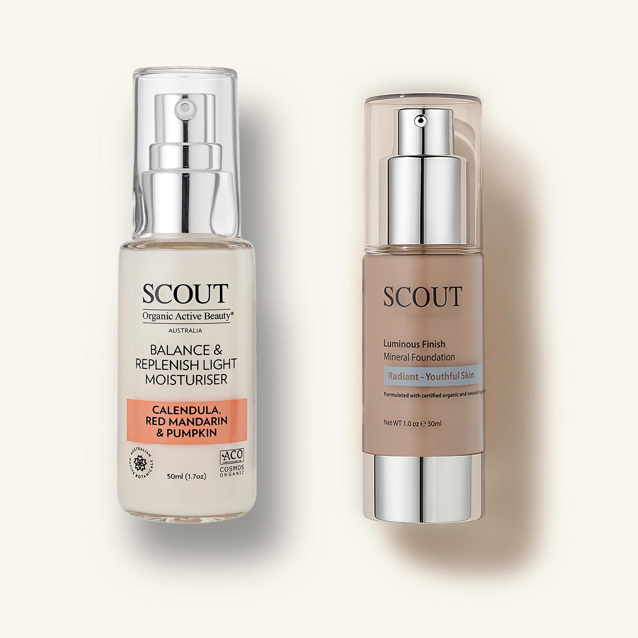 Two Scout skincare products on a white background