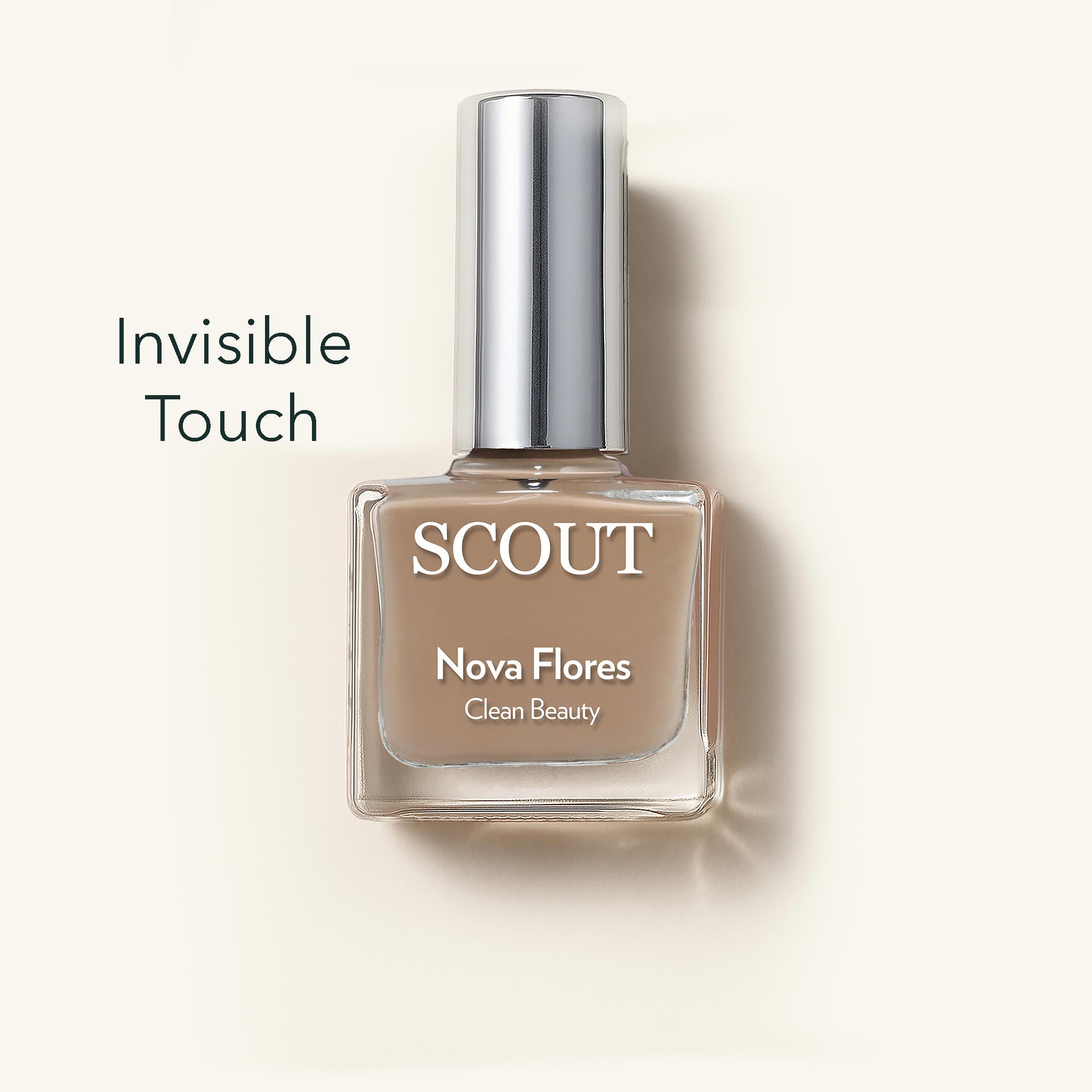SCOUT Nova Flores nail polish bottle on a light beige background