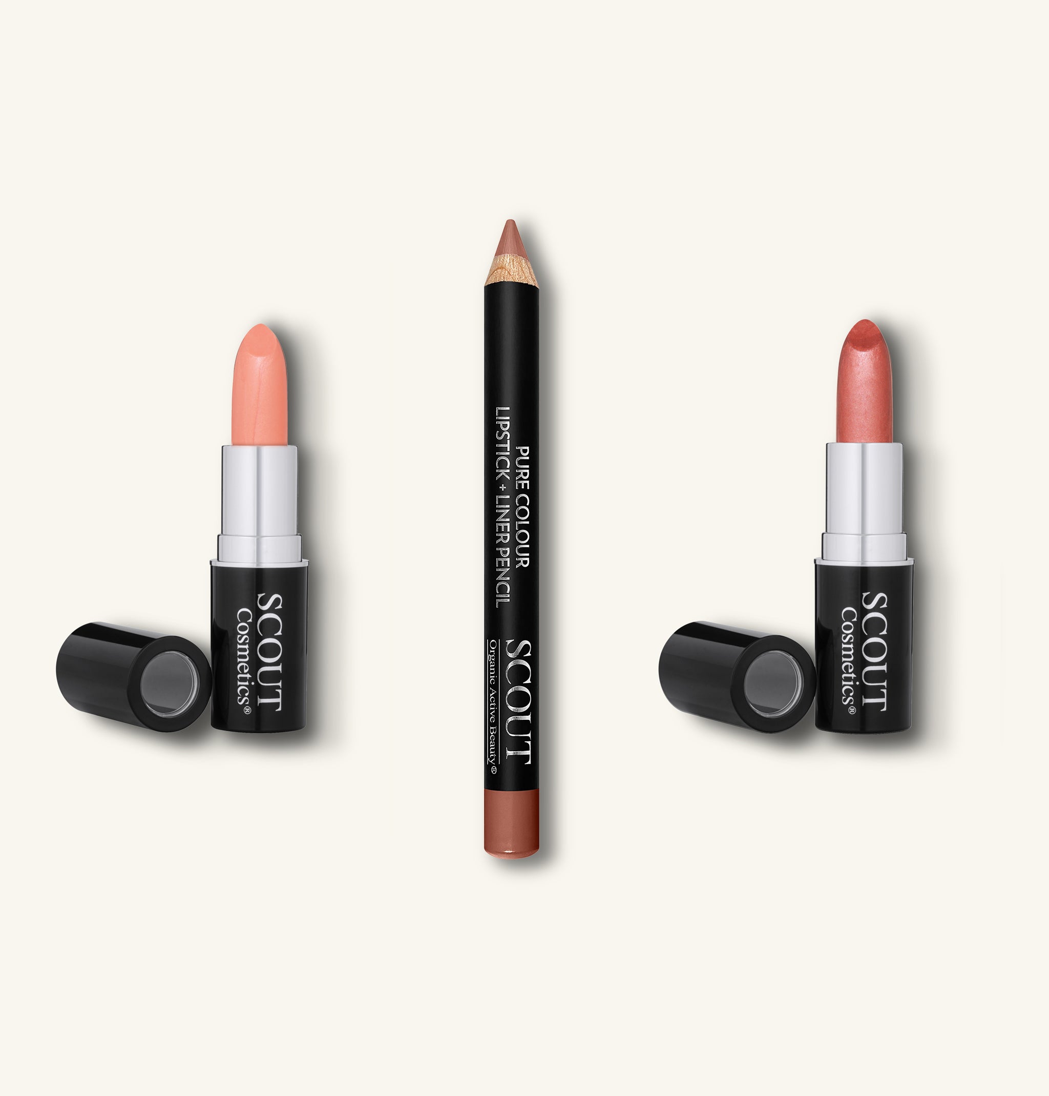 Sunshine & Happiness Lipsticks & Brown Lip Pencil Trio