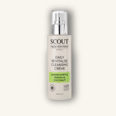 SCOUT Daily Revitalise Cleansing Crème bottle on a white background