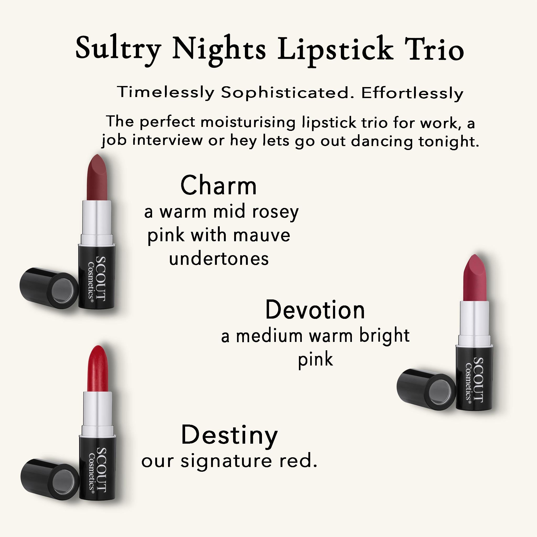 Sultry Nights Pinks Lipstick Trio
